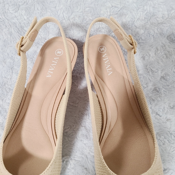 NWT Vivaia Almond Tamia Sling Back - Picture 2 of 8